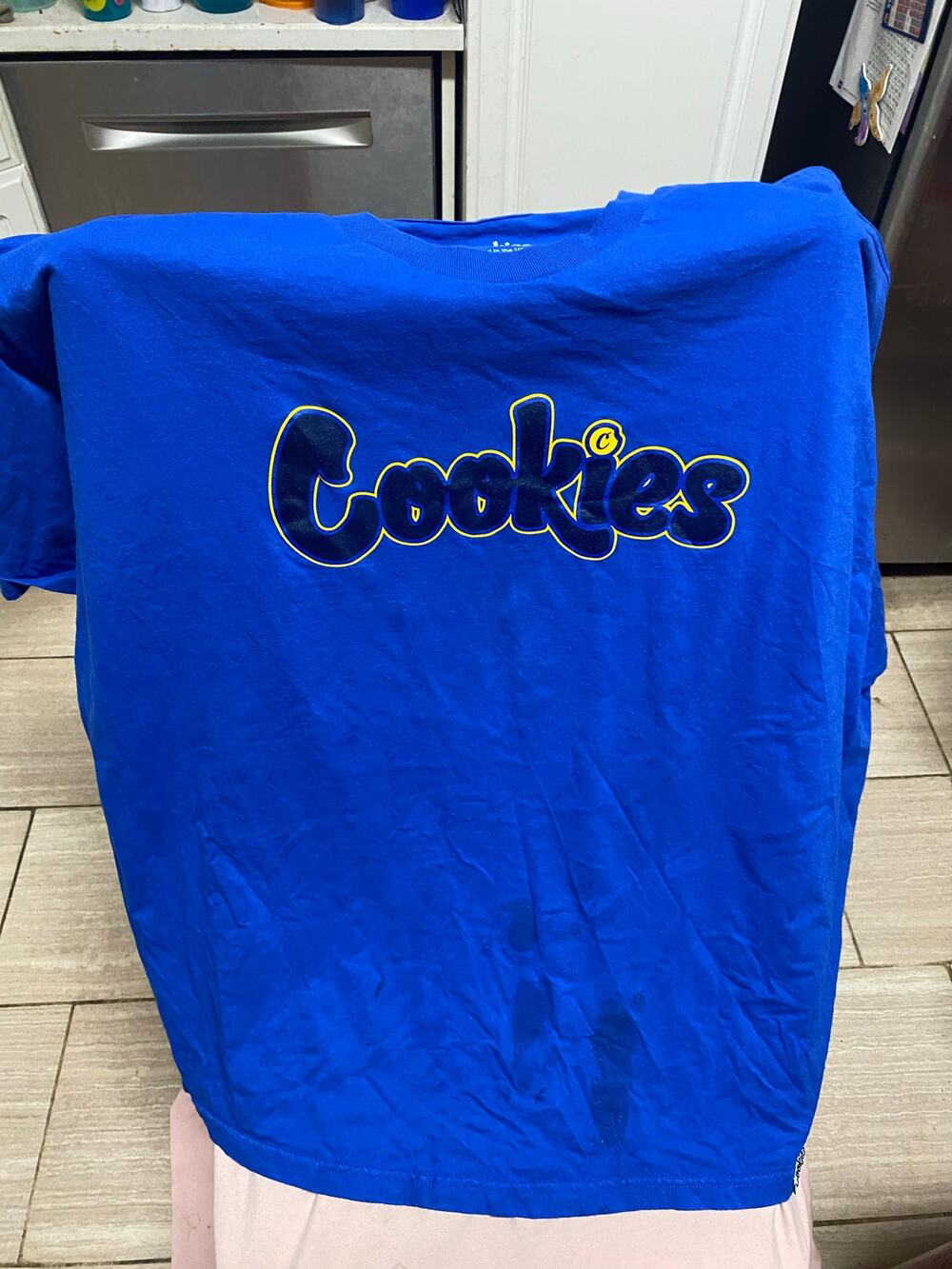 Blue Black Yellow Cookies Shirt Size 4XL